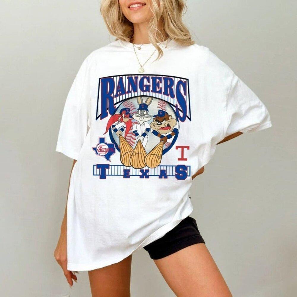 Texas Rangers Looney Tunes Tee Tshirt, Unisex Texas Rangers Unisex Tee Shirt